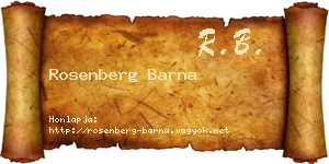 Rosenberg Barna névjegykártya