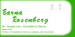 barna rosenberg business card